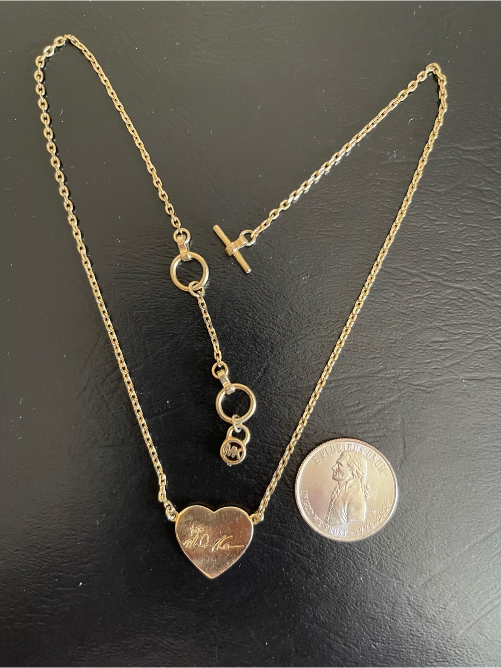 Michael Kors Gold Pave Heart Pendant Necklace - Picture 6 of 7